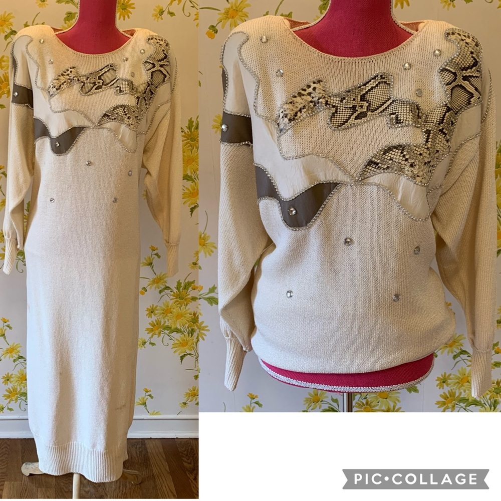 Sonia Vintage 80’s sweater dress cream